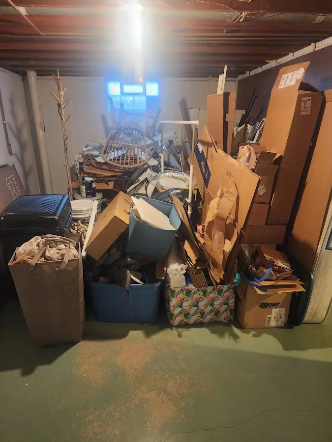 Roll-off dumpster container at job site for Cleanout Dumpster Rental in Stockbridge